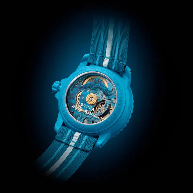 Blancpain x Swatch Fifty Fathoms “Blue Lagoon Sistem51” Men’s Watch- S035L400